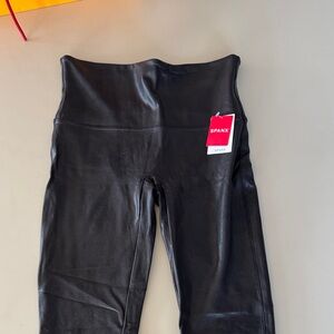 SPANX Shiny Black High-Waist Leggings